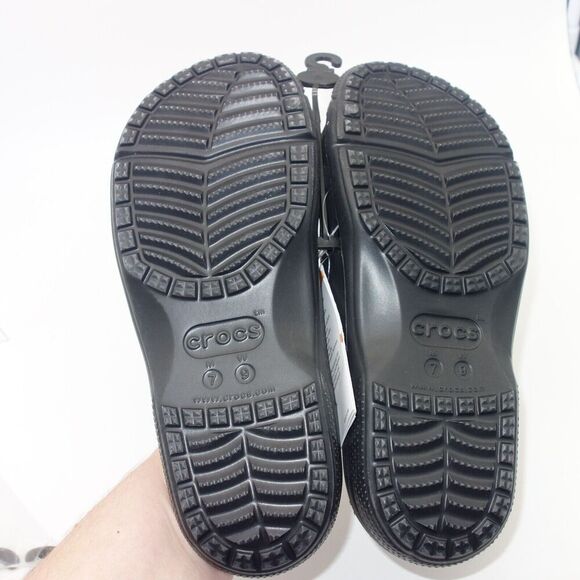 NEW Crocs Coast Slides Sandals Slip On Black Unisex Men's 7 Women's 9 - Picture 6 of 7